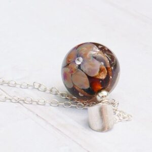 Collier floral, zircons et argent 925