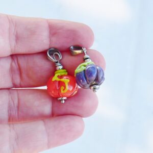 Pendentifs minis citrouilles d'halloween, citrouille violette