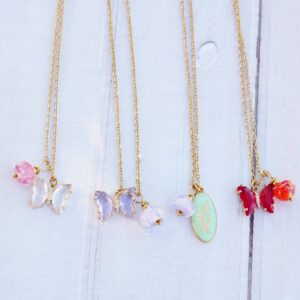 Colliers romantiques acier et or 18k. Collier n°3