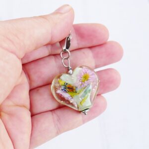 Collier coeur jardin et papillon