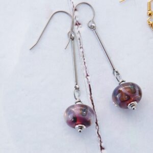 Boucles d'oreilles perles améthystes/violettes