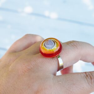 Bague tourbillons colorés